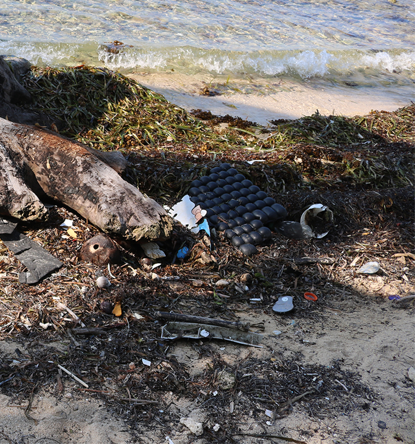 Plastic on shore